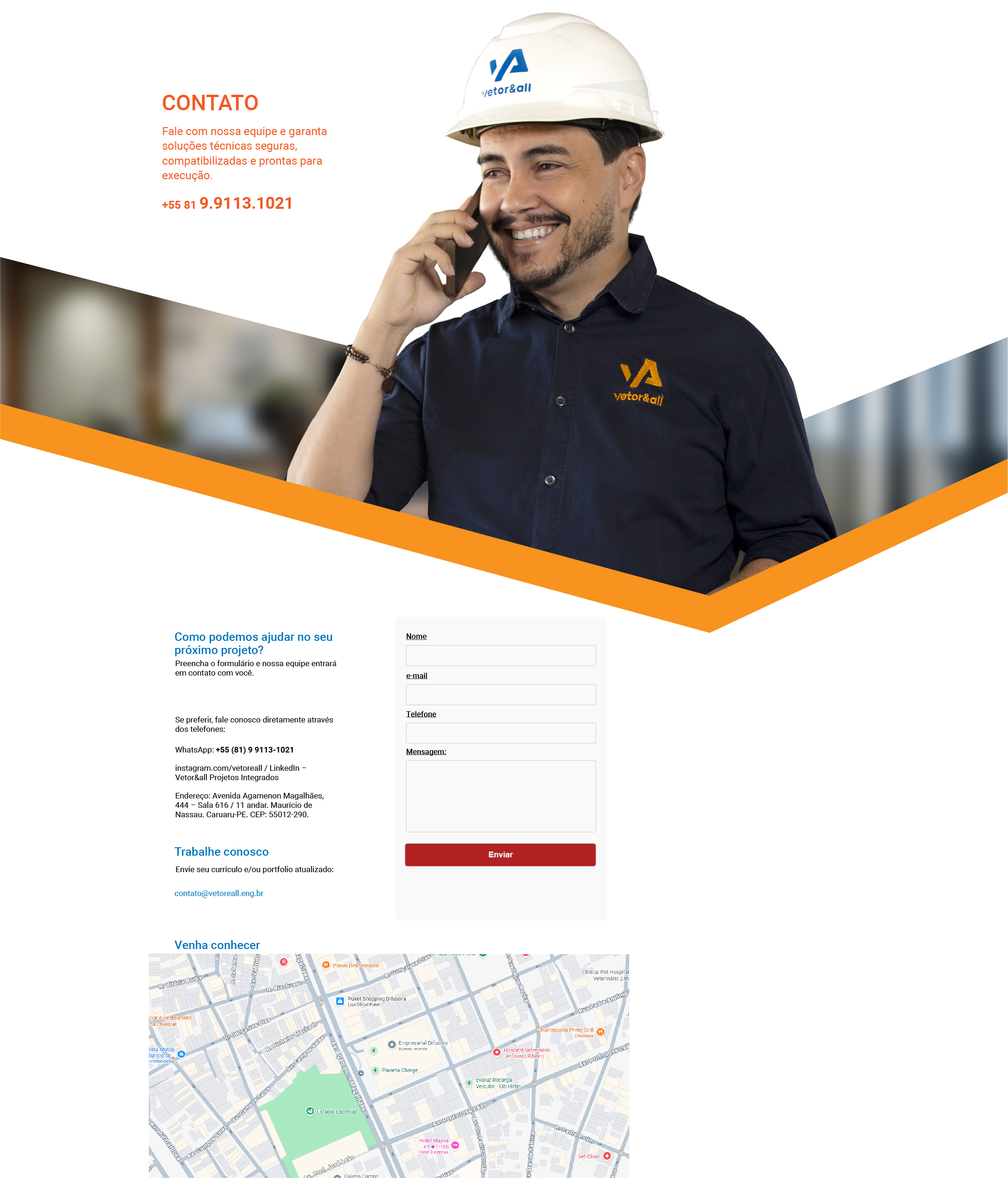 Contato Vetor&all - endereço, telefone, WhatsApp, Instagram e e-mail